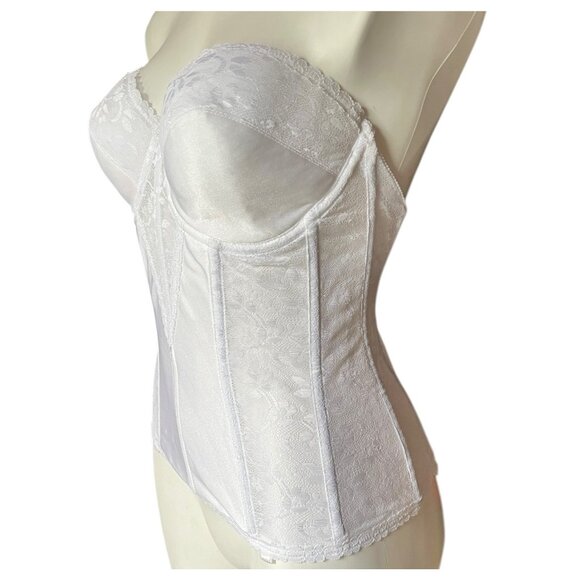 Carnival Lace Bustier Corset Boning Bridal Lingerie Size 34D white Wedding VTG - Picture 12 of 14